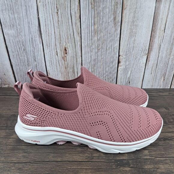 Skechers Go Walk 7 Amina Stretch Slip On Walking Shoes Women's Sz 11 Mauve NWOB - Picture 3 of 9